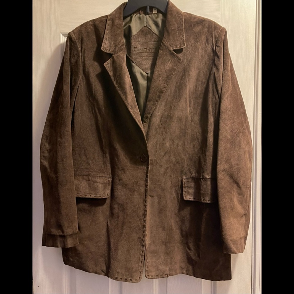 Preston and York Brown Suede Leather Jacket Women's Large